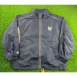 Majestic New York Yankees Full Zip Windbreaker Jacket L Navy MLB Mens Logo Coat